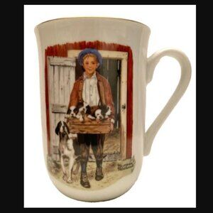 1985 Authentic Norman Rockwell Art “Puppy Love” Collector Mug Coffee Cup Gift